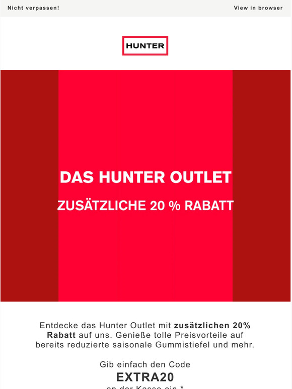 Zusätzliche 20% Rabatt auf Outlet