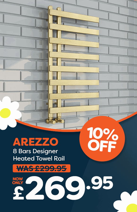 Arezzo Brushed Brass Radiator 