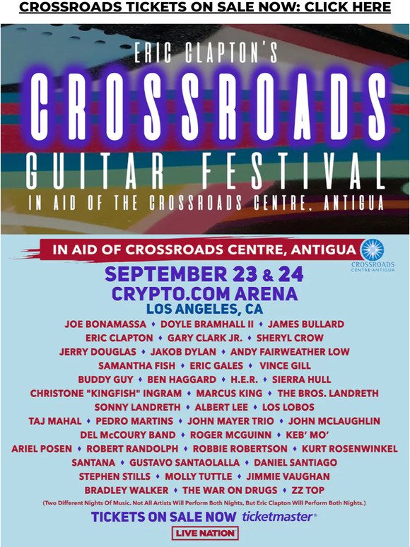 Crossroads tickets on sale now
