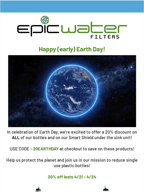 💦Happy (early) Earth Day! Enjoy 20% Off!🌎