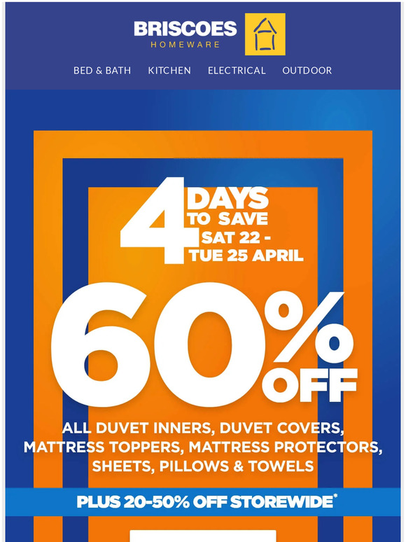 Briscoes 🚨 60 off Sheets, Pillows, Towels and more! ON NOW 🚨 Milled