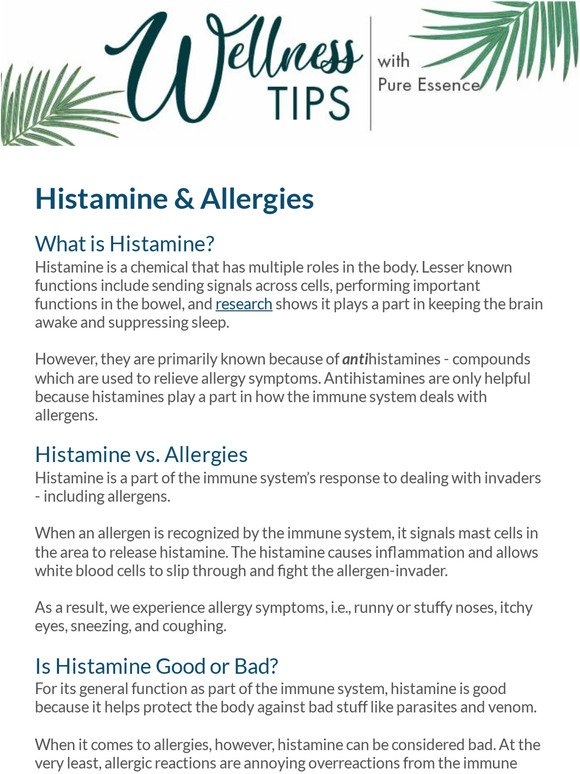 Histamine: Good or bad for allergies? 