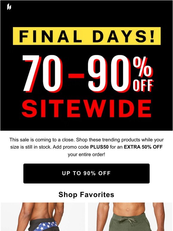 EXTRA 50% Off Everything - Site Closing