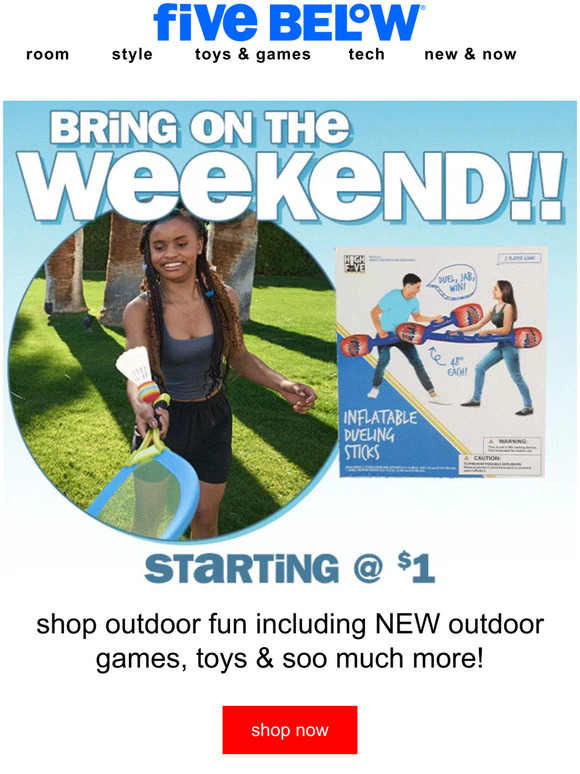 Five below outdoor best sale games