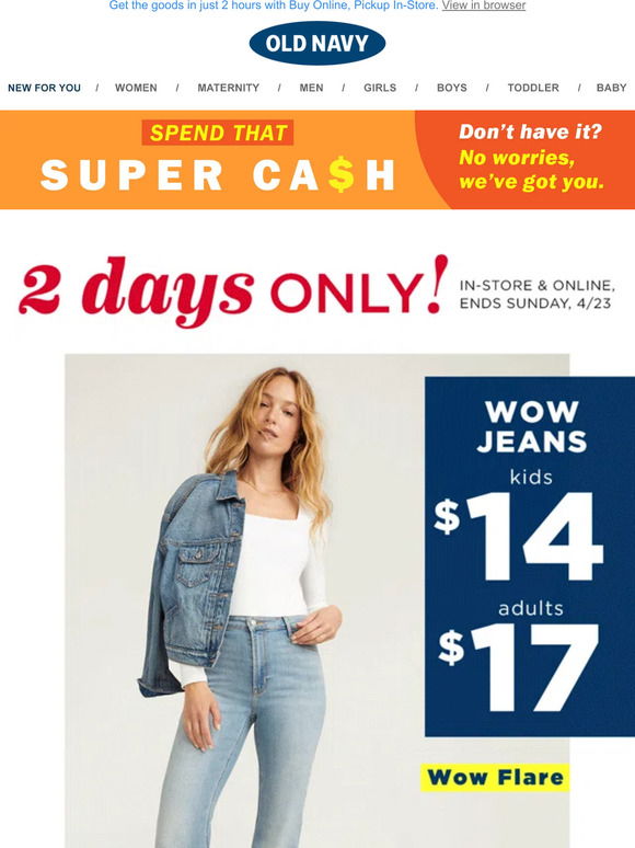 Old navy $15 sales jeans sale 2019