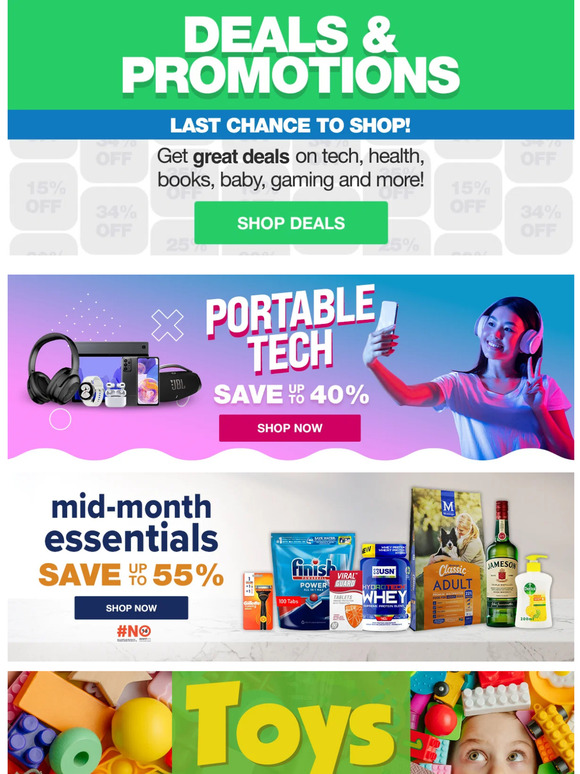 The clock is ticking ⏰ It’s your LAST CHANCE to shop this week’s DEALS & PROMOTIONS.