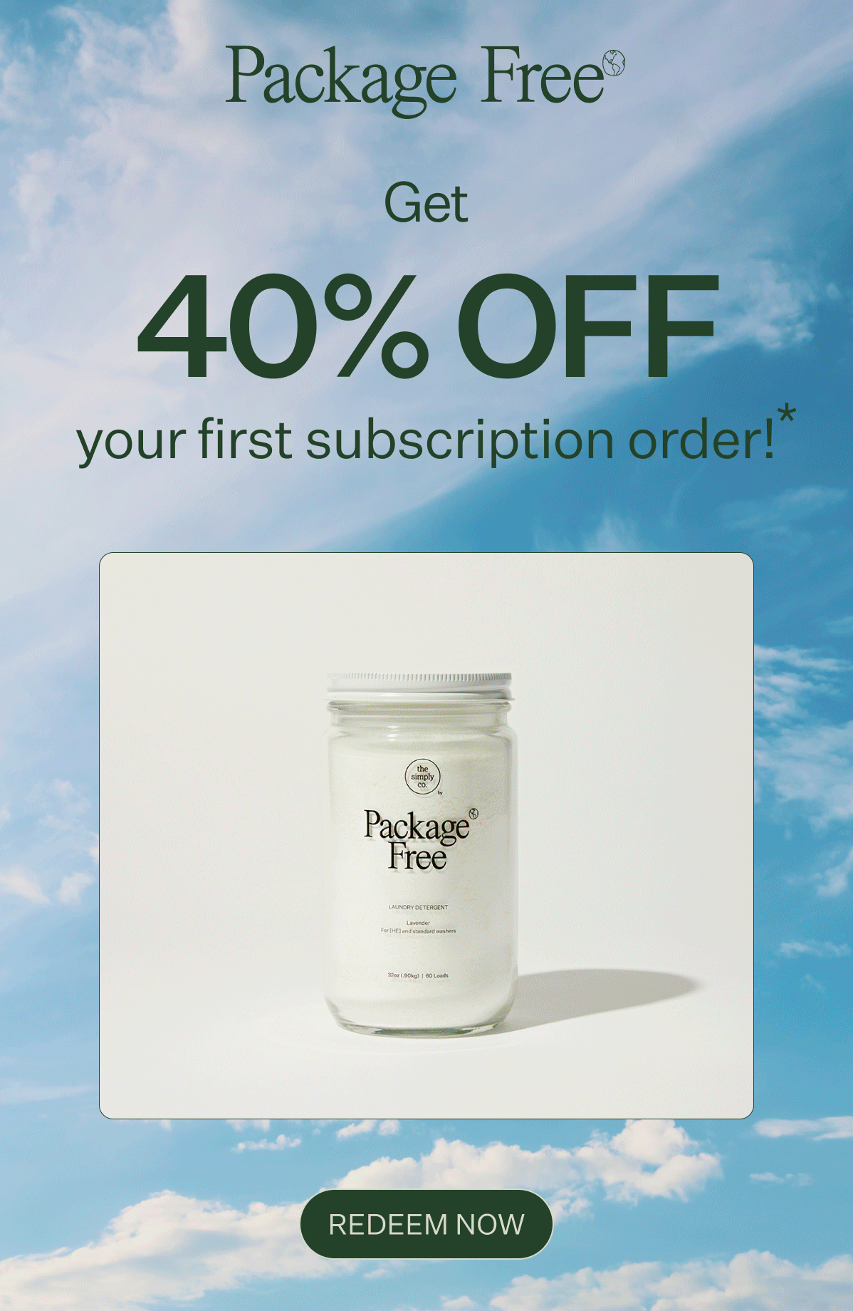 Package Free Shop Take 40 off your first subscription! Milled