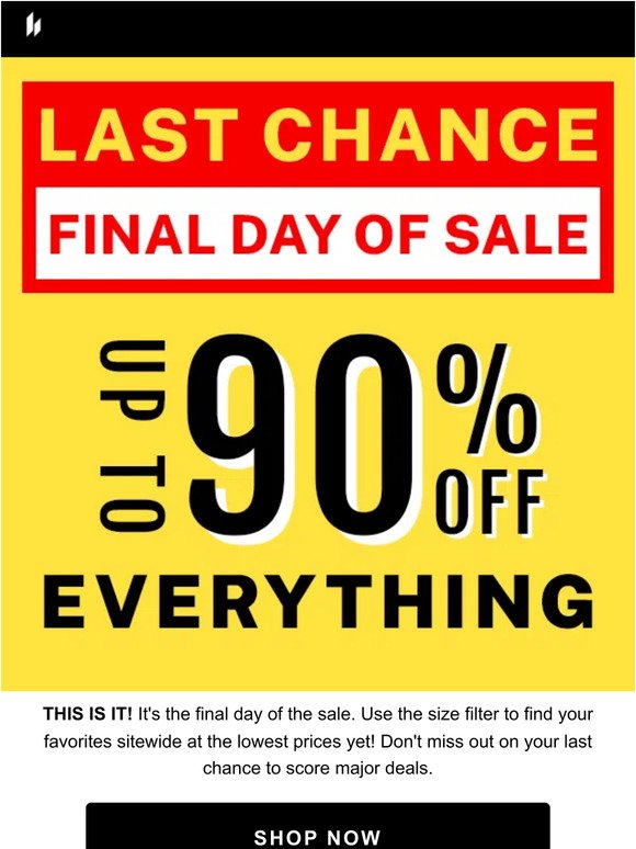 💸 Last Chance to Save - Site Closing Today! 💸