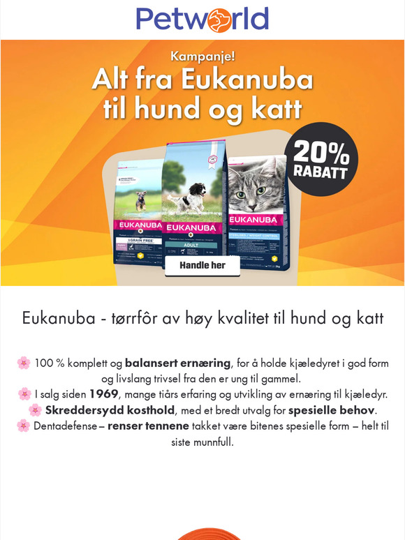 Eukanuba til hund og pus på tilbud!💓