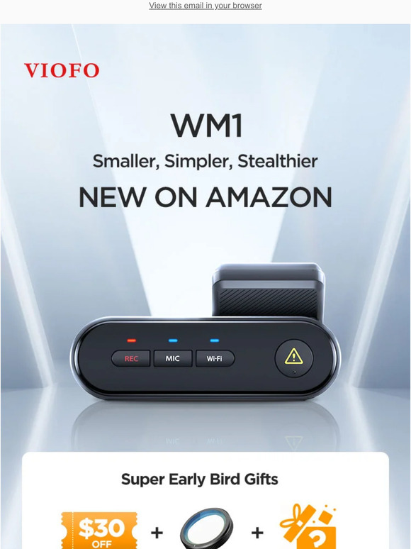 VIOFO Ltd Now Available VIOFO WM1 2K Dashcam on Amazon! Milled