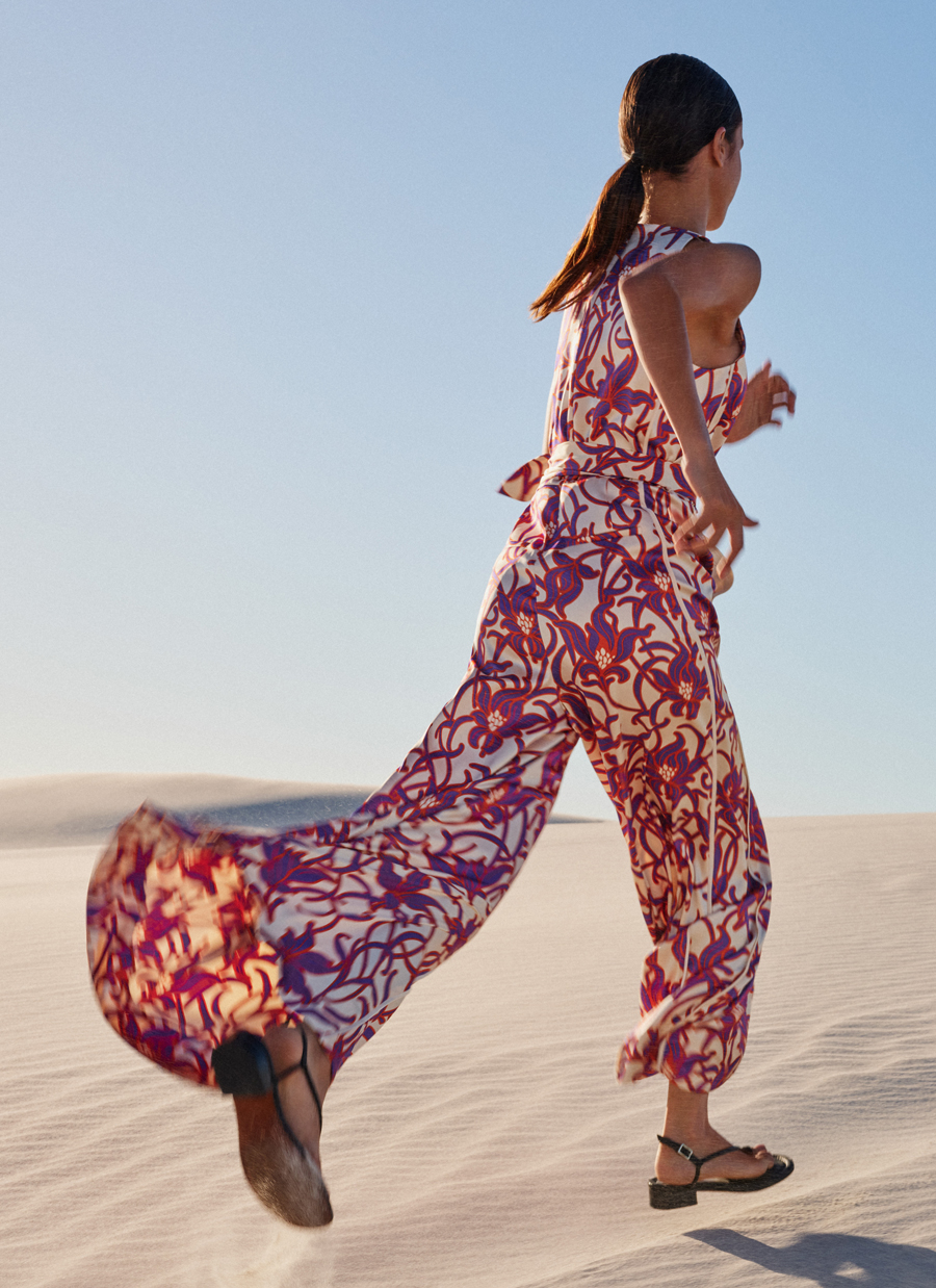 Warehouse tulip hot sale print jumpsuit