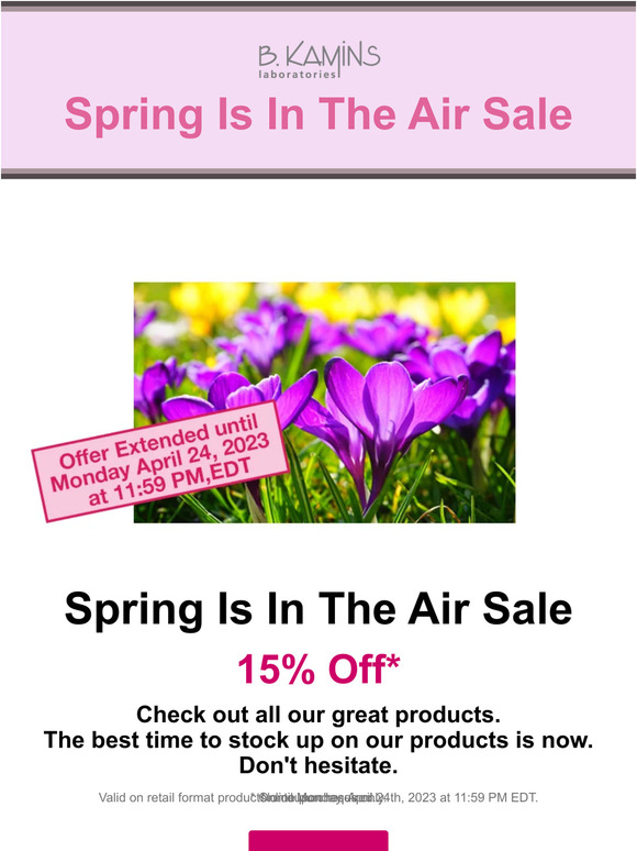 B. Kamins - Spring Is In The Air - 15% Off Extended