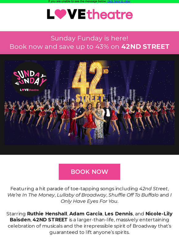 Emergency Alert: 43% off 42nd Street tickets