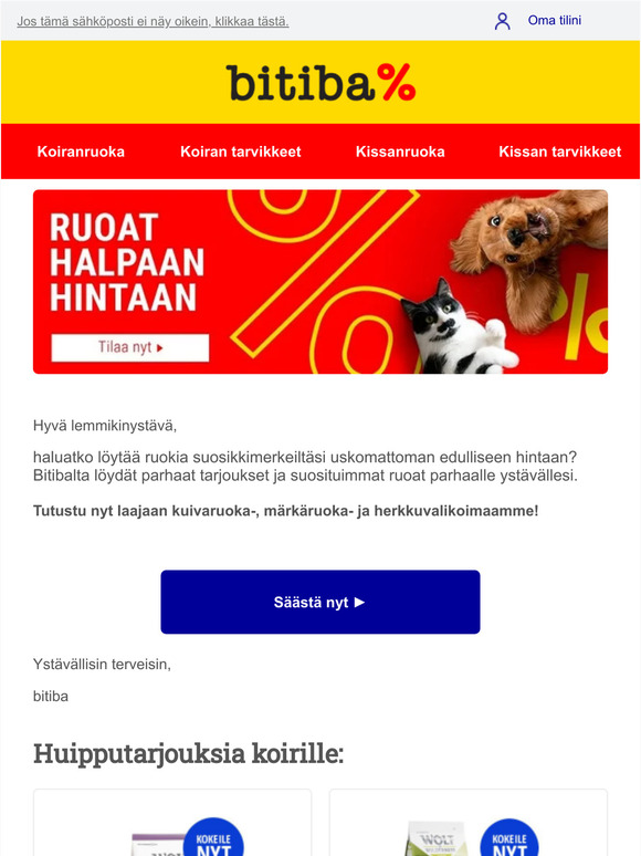 Tämä kirje sisältää vain edullisia hintoja ✉