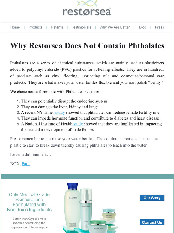 Restorsea Why Restorsea Does Not Contain Phthalates Milled