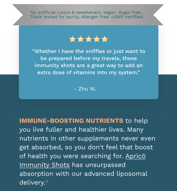 Water Wellness Small But MIGHTY Apricō Immunity Shots Milled