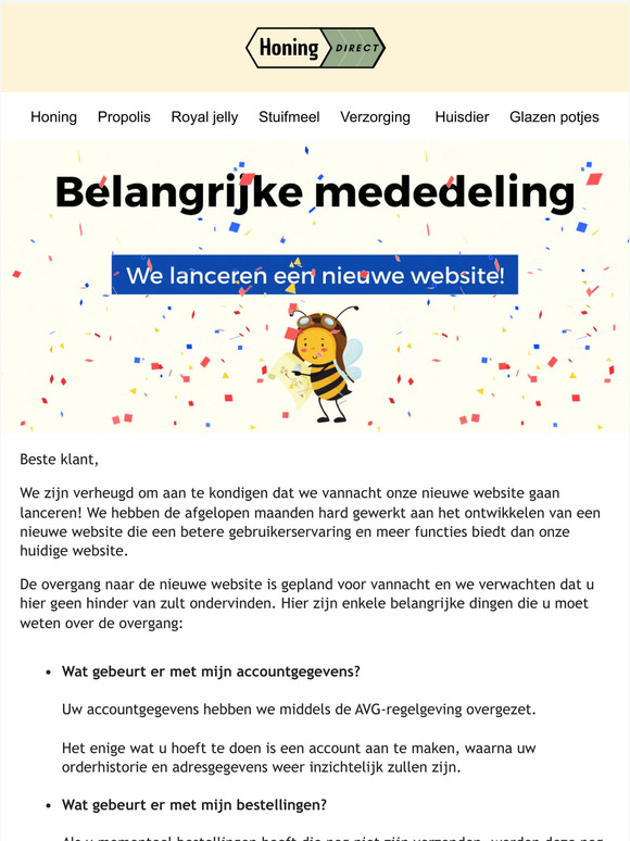 Belangrijke mededeling!