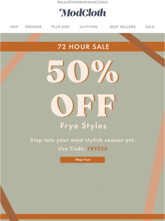 Modcloth Advertisement Modcloth: You Have 3 DAYS to Take 50% Off! 👢 | Milled