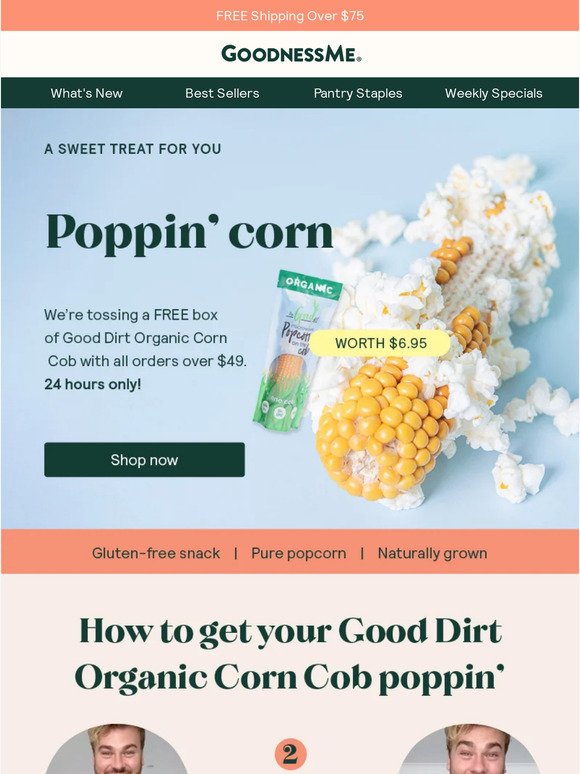 Free Good Dirt Popcorn Today Only!