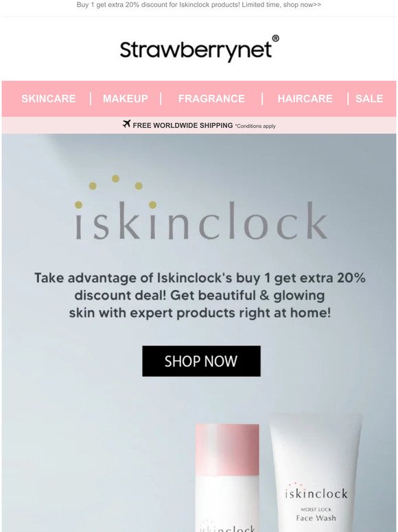🔥Can't-Miss Discounts for Japanese Expert Skincare Brand Iskinclock!⏳