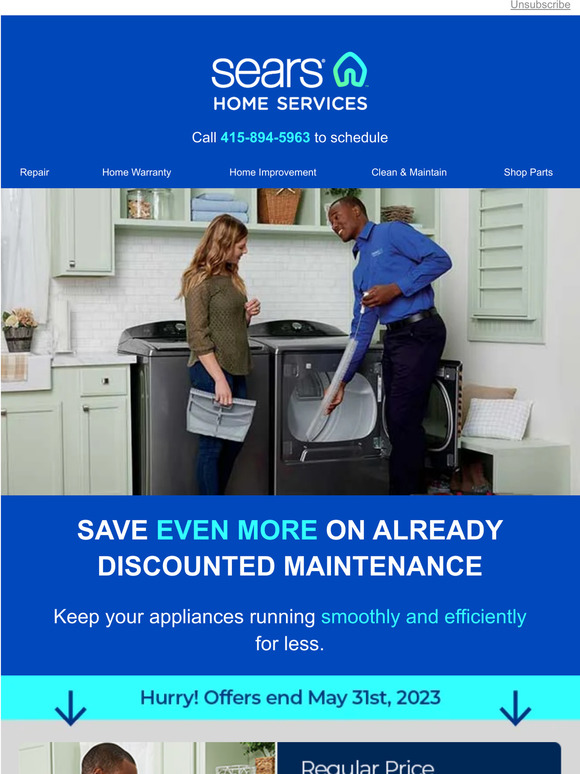 Sears service deals and repair