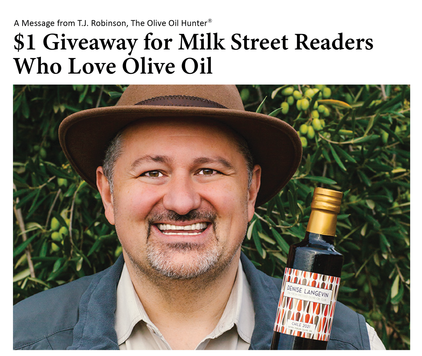 $1 Giveaway for Milk Street Readers Who Love Olive Oil