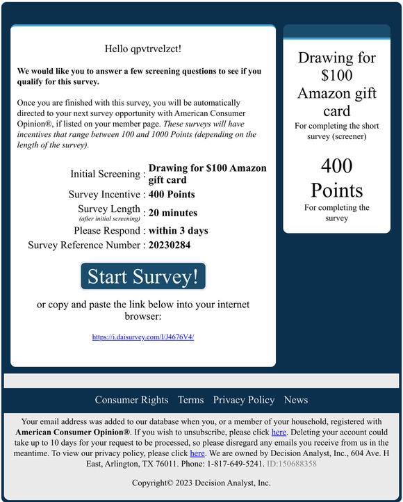 Exciting New Survey!