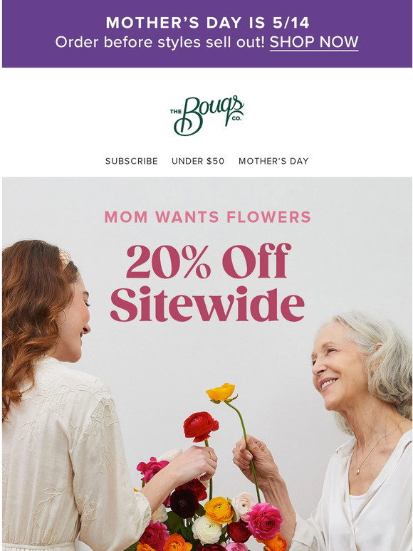 The Bouqs Co: 20% Off The Best Flowers For The Best Moms | Milled