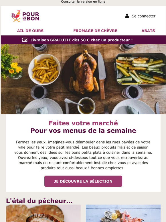 Votre menu du mois d'avril