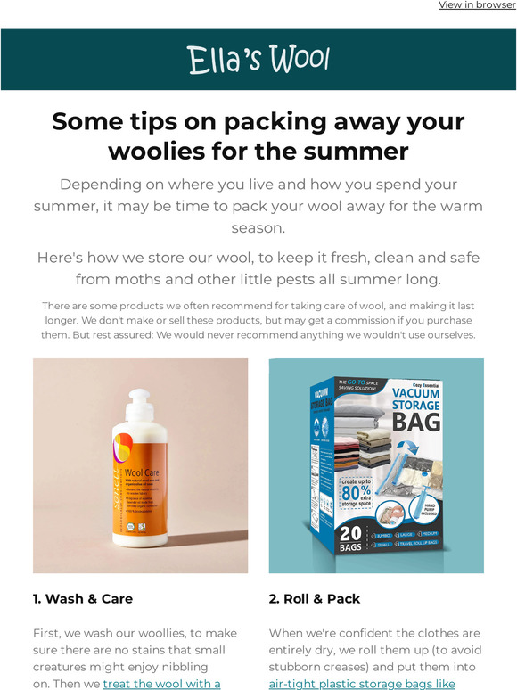 Packing your wool away for the season