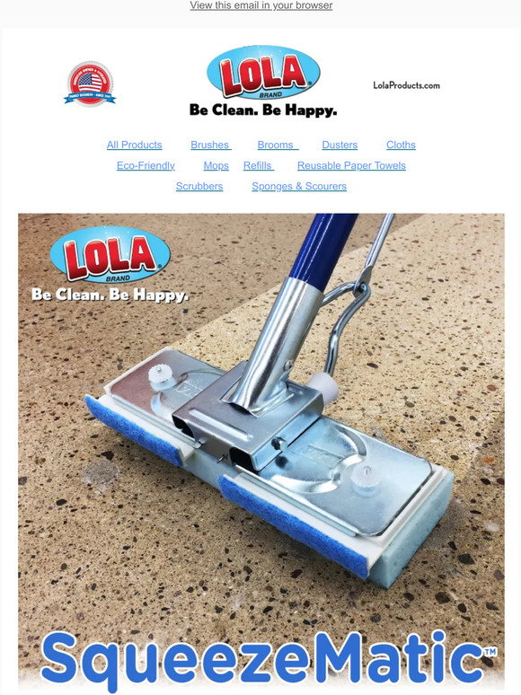 Lola Pro Amazin™ Sponge & Scrubber Roller Mop, Floor Cleaning, Lola®  Products