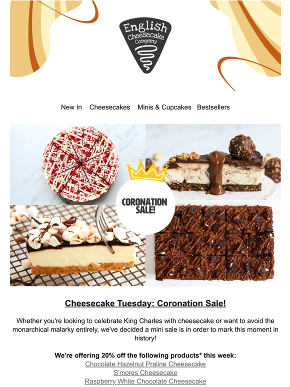 Cheesecake Tuesday: Coronation Sale!