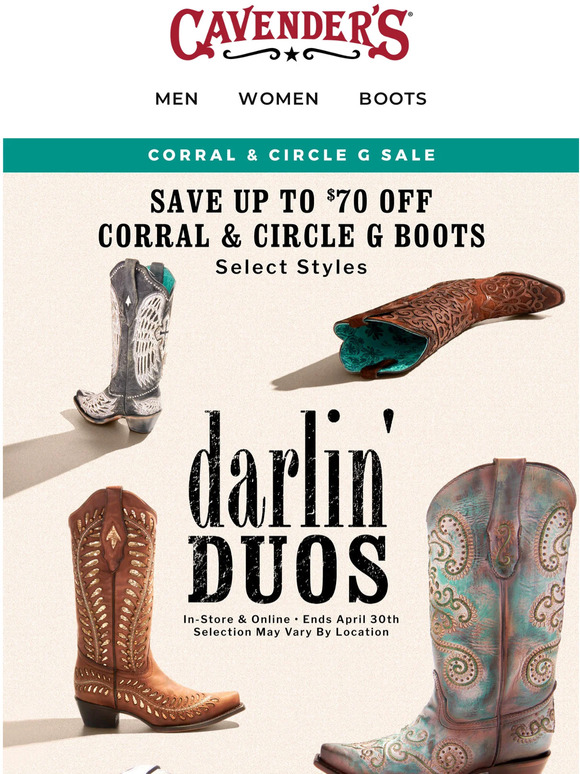 Circle g boots outlet cavender's