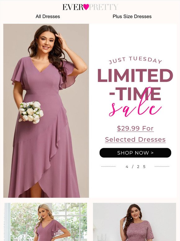 🤩Crazy Tuesday Again:$29.99 For Selected Dresses