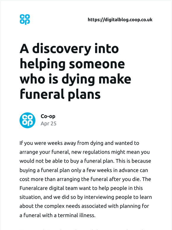 [New post] A discovery into helping someone who is dying make funeral plans