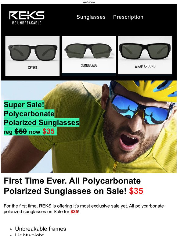 REKS: Lowest Price Ever on Polarized Sunglasses!