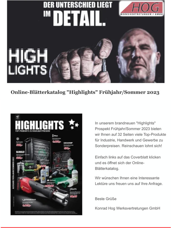 Online-Blätterkatalog "Highlights" Frühjahr/Sommer 2023