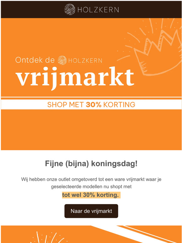 🔥 Morgen is het koningsdag! Tot wel 30% korting in onze outlet