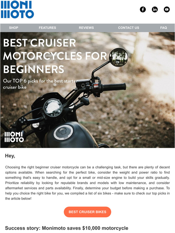 Top 6 Cruiser motorcycles to kickstart your riding adventure!