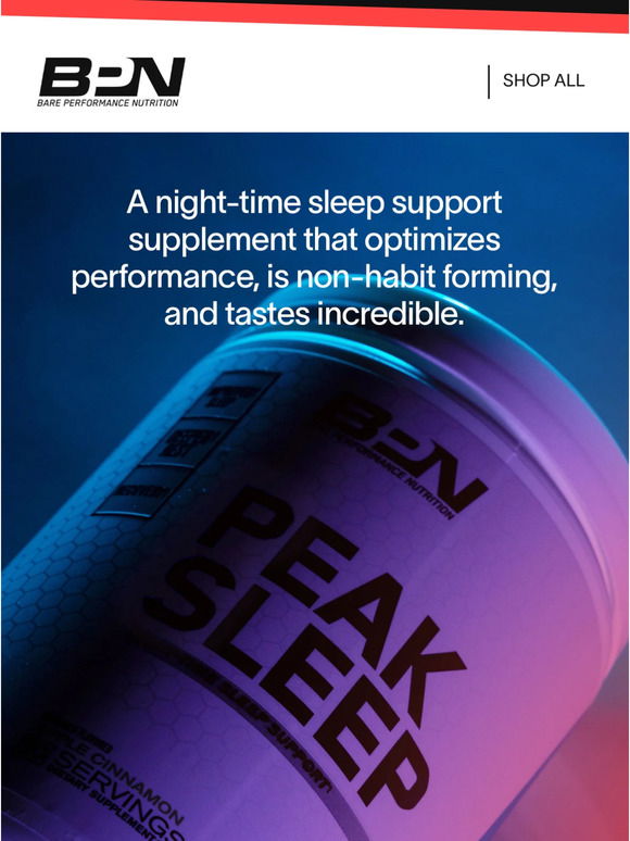 BARE PERFORMANCE NUTRITION, BPN Peak Sleep Night-Time Sleep Support  Supplement, Chocolate