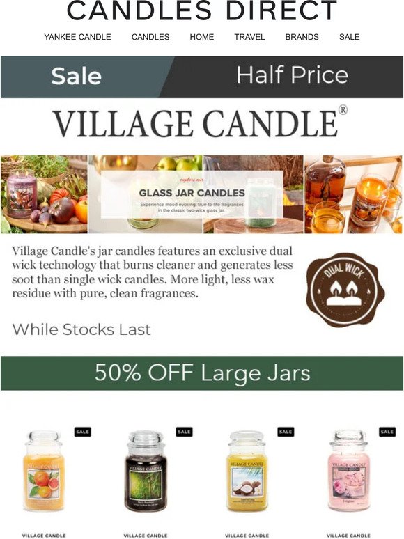 Village Candles Now 50% Full Range - Further Reductions