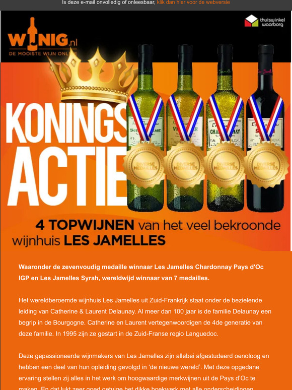 Koningsactie! 4 TOPWIJNEN van het veel bekroonde Les Jamelles
