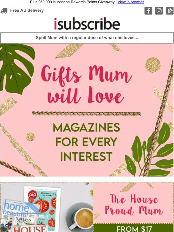 Spoil Mum in minutes, whatever she's into! Gifts from just $15