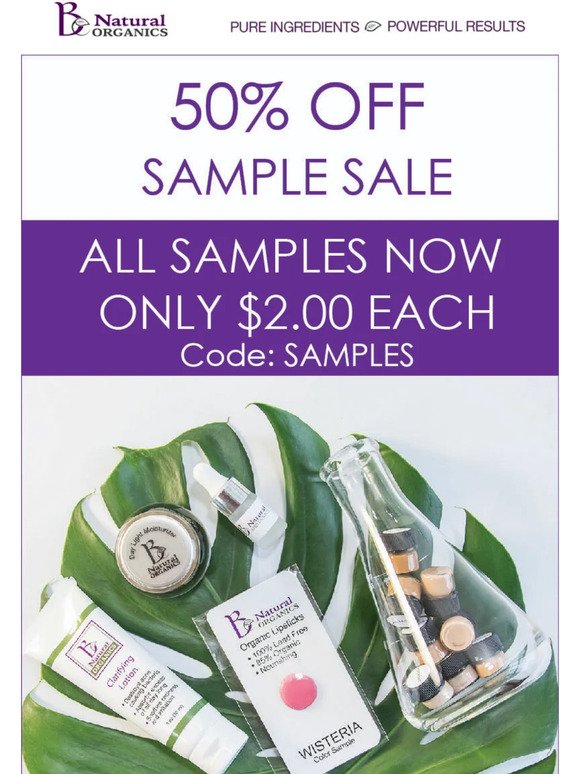 50% Off All Samples Sale