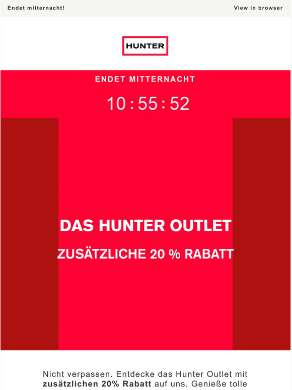 Letzte chance: zusätzliche 20% Rabatt auf Outlet