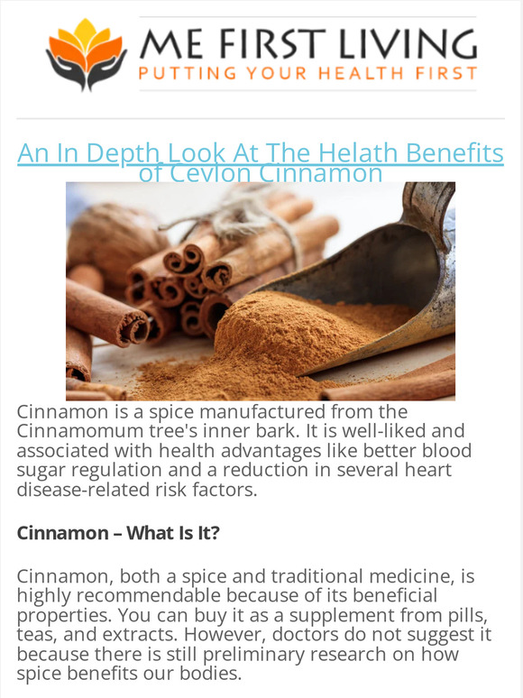 Me First Living: The Truth Behind Cinnamon Health Benefits | Milled