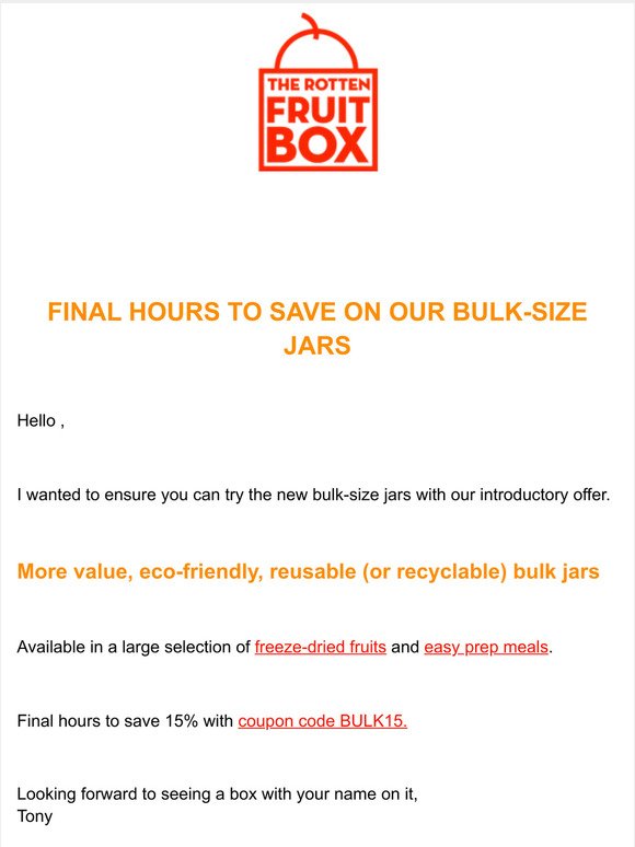 [LAST CHANCE] Unlock Big Savings on new Bulk Size Jars
