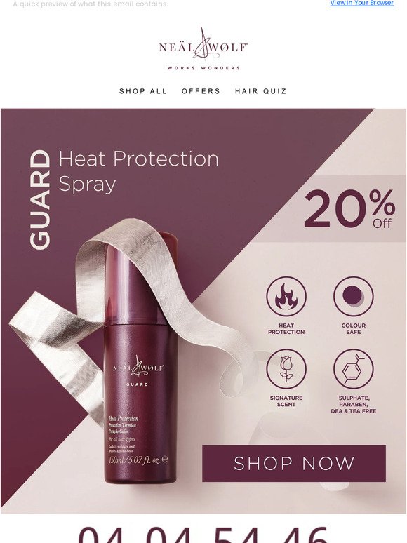 20% OFF Our #1 Heat Protection Spray 🔥