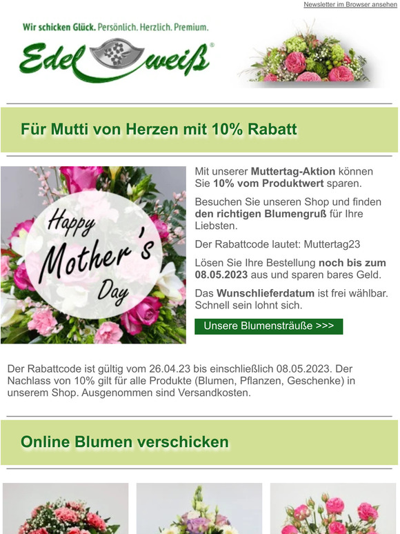 Für Mutti von Herzen mit 10% Rabatt