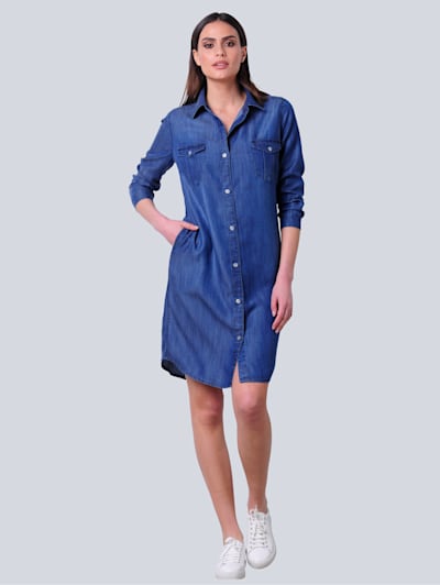 Hemdblusenkleid in Jeansoptik aus trageangenehmer Lyocellware